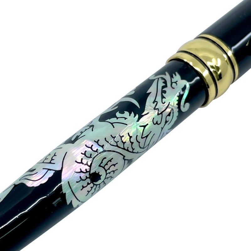 Nacreh Inlay Mother of Pearl Design Handmade Ballpoint Pen Retractable Executive Gift Deluxe Rollerball Point Black Ink (Dragon) - Image 2